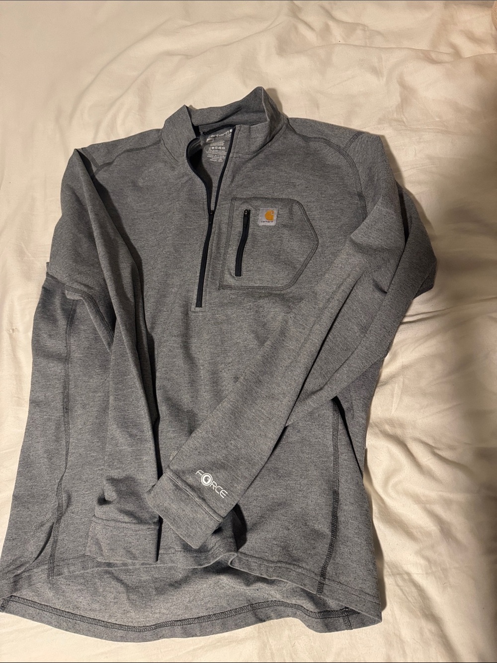 Carhartt Men’s Gray Zip-Front Lightweight Pullover